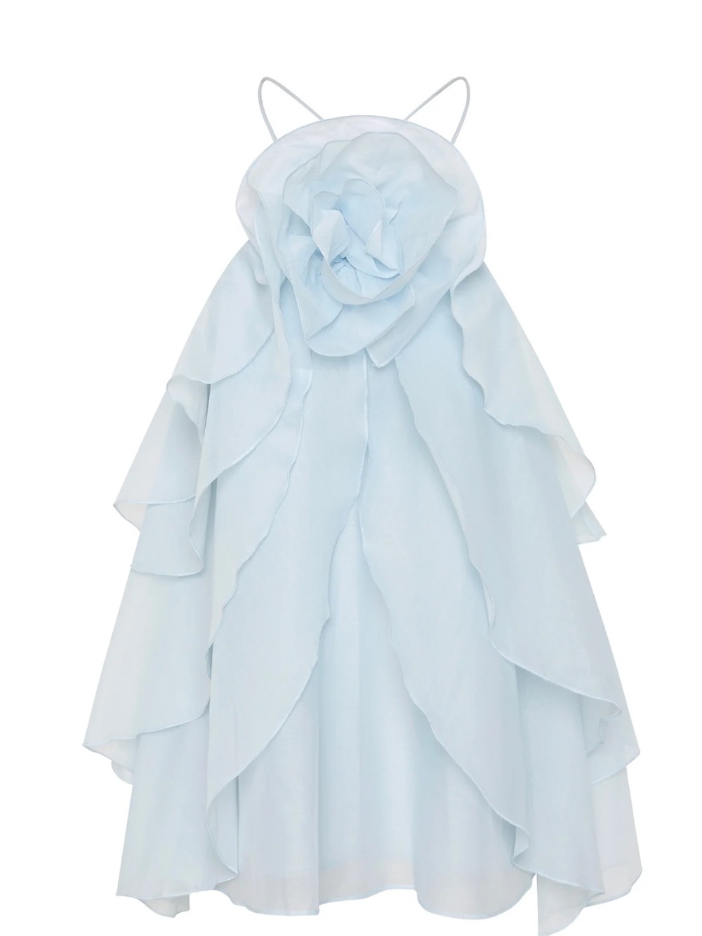 NWOT Aje Pale Blue Ruffle Cami Dress